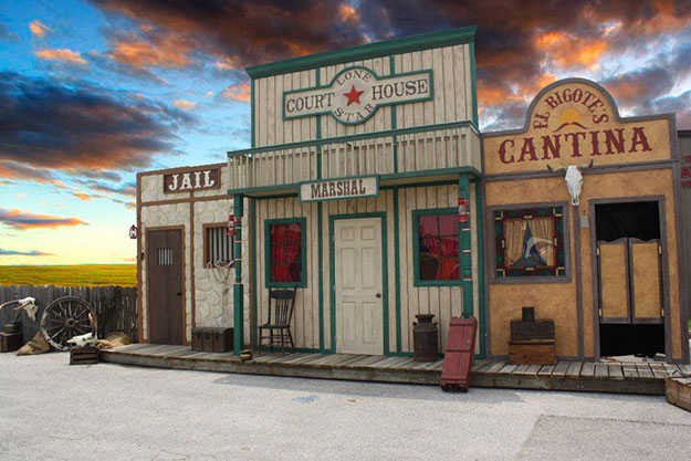 old west set and traveling show